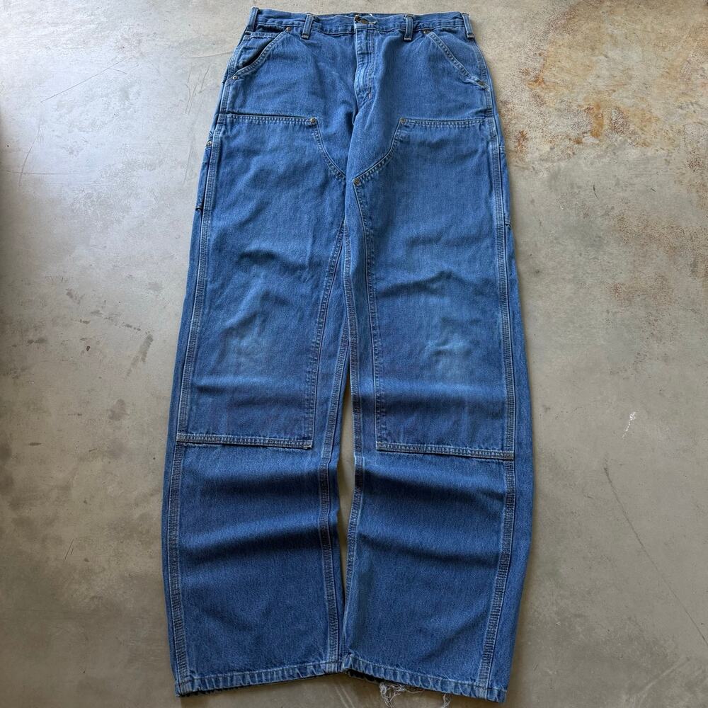 Vintage Y2K Carhartt Double Knee Workwear Retro Carpenter Jeans Size 34x36